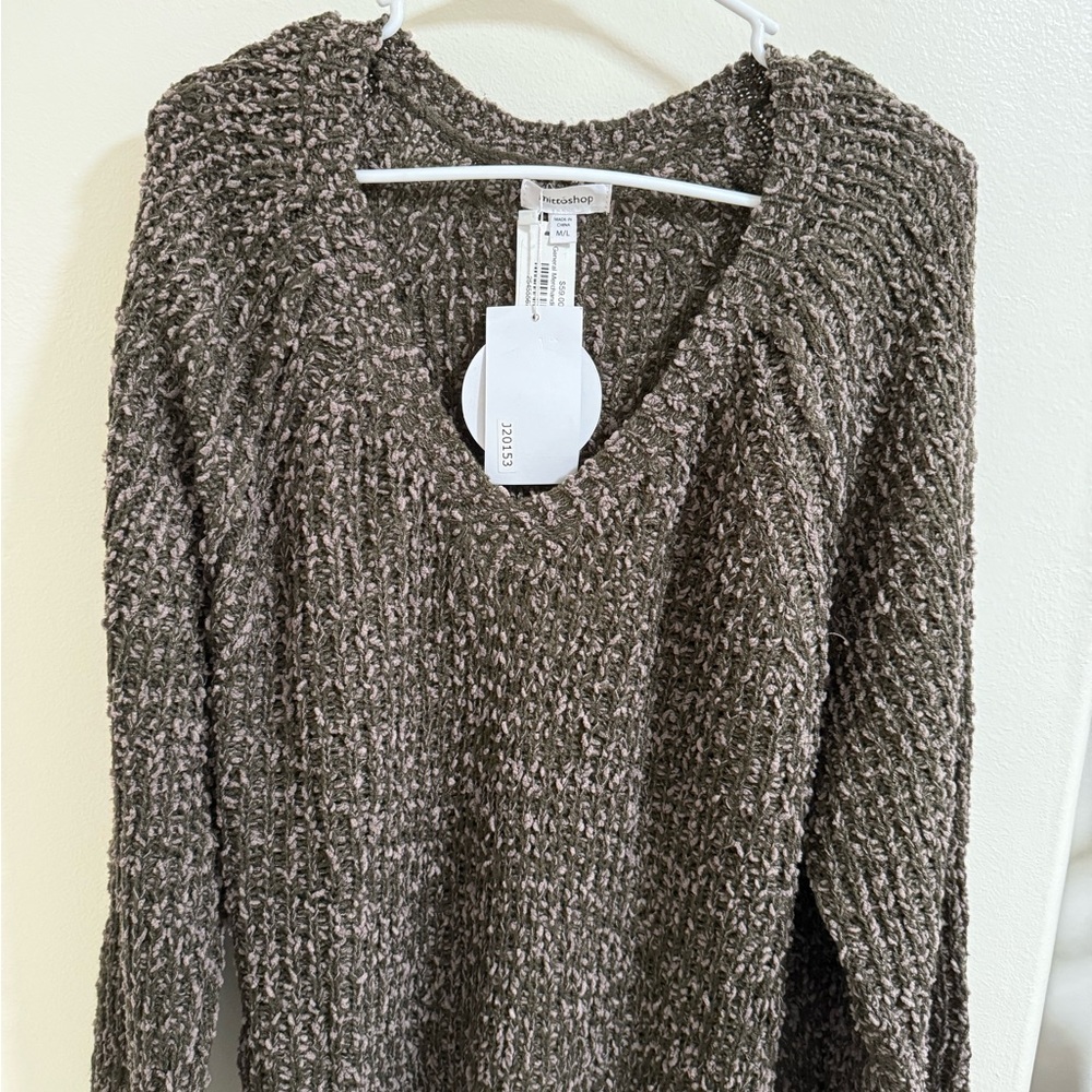 Mittoshop Textured Knit Hoodie - Brown